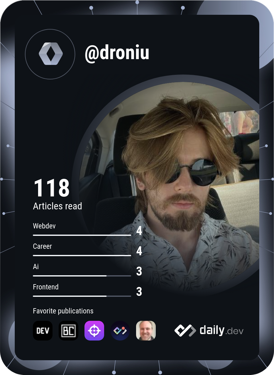 Droniu's Dev Card