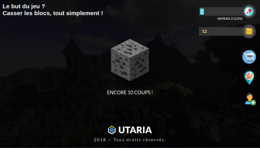 Ecran principal du jeu