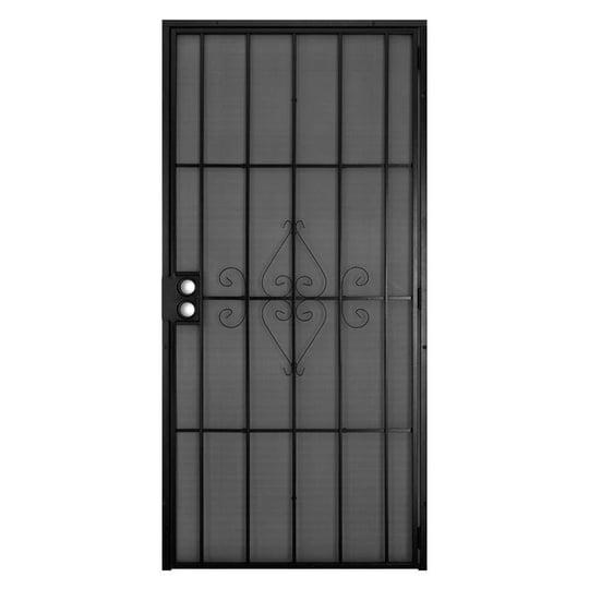 titan-32-in-x-80-in-su-casa-black-surface-mount-outswing-steel-security-door-with-expanded-metal-scr-1