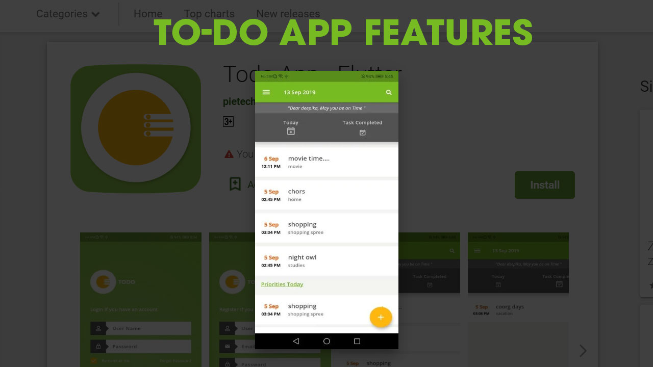 To Do App Features