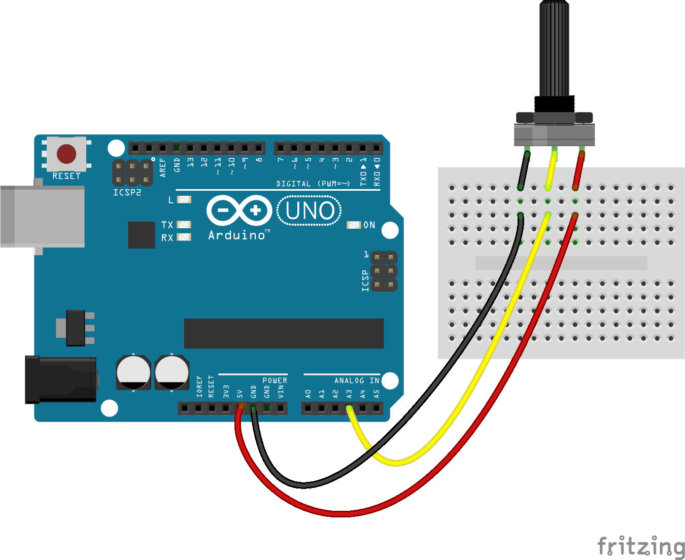 potentiometer connected to arduino