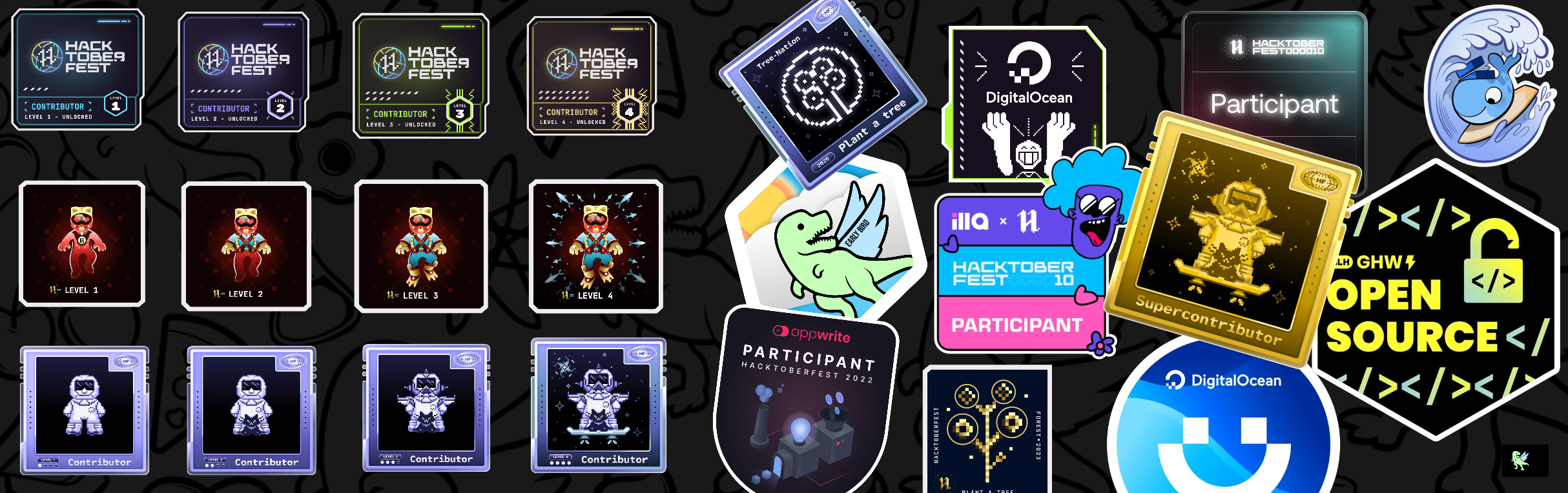 An image of @arpitpandey0's Holopin badges, which is a link to view their full Holopin profile