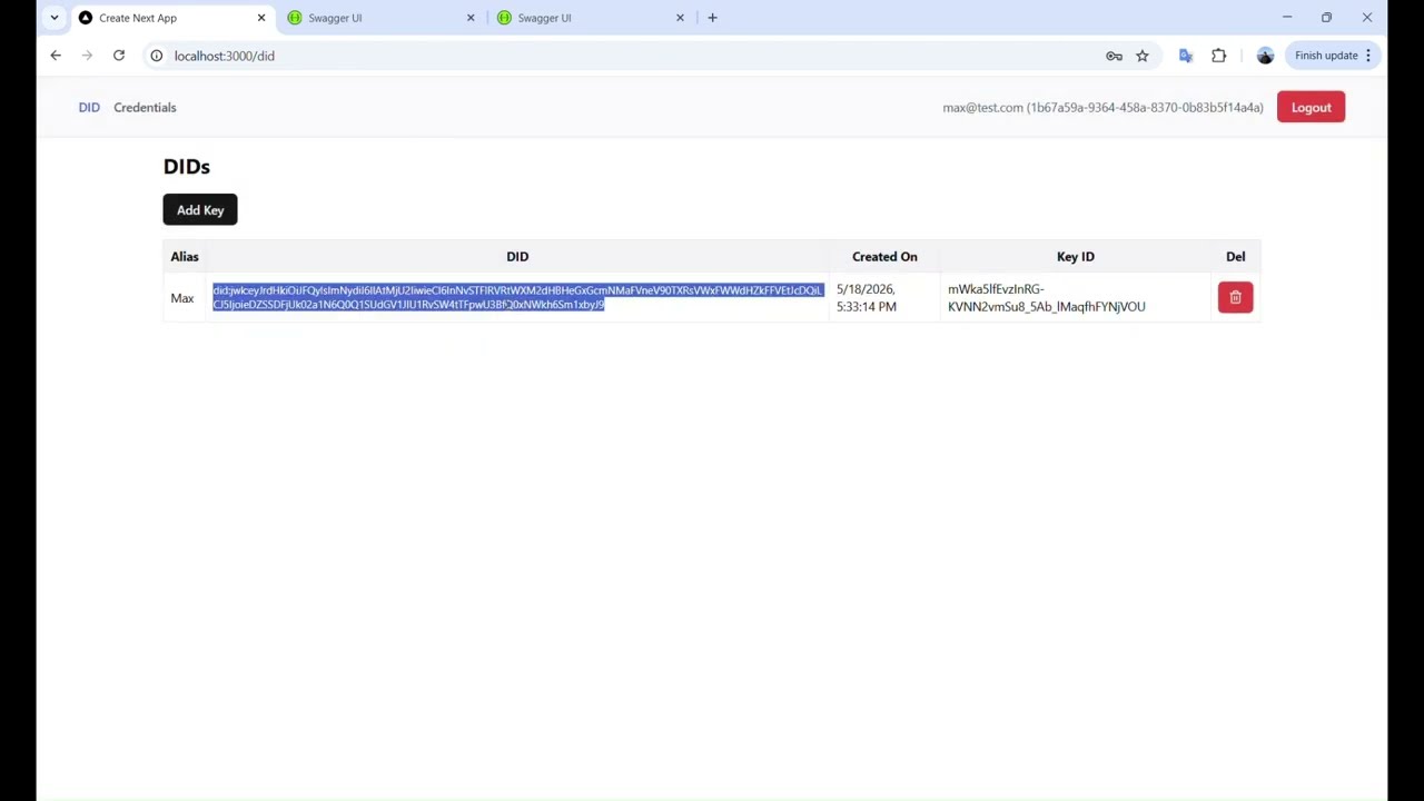 FIDO4VC end-to-end demo