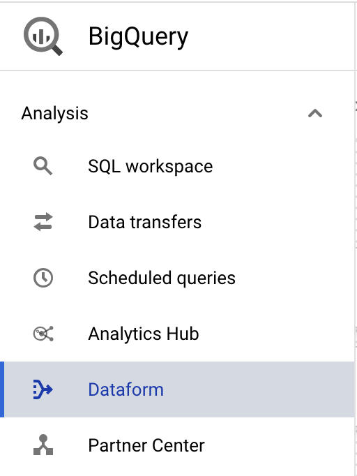 Dataform directly integrated into BigQuery