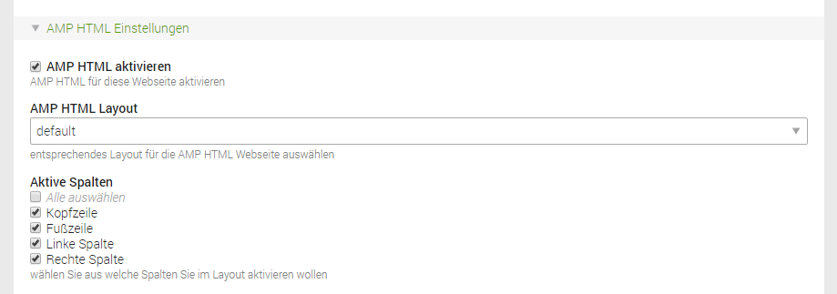 Root page settings