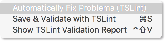 Use TSLint to auto-fix problems