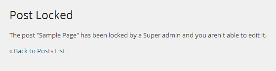 Lock Posts Locked Message