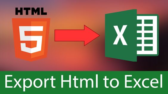 Export Html to Excel