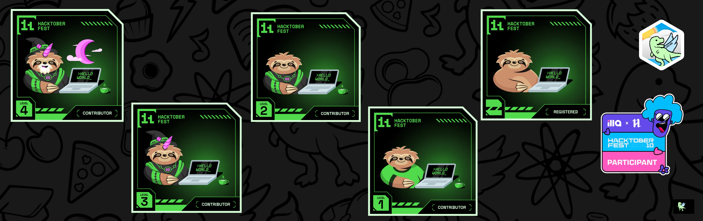 An image of @sam14243's Holopin badges, which is a link to view their full Holopin profile