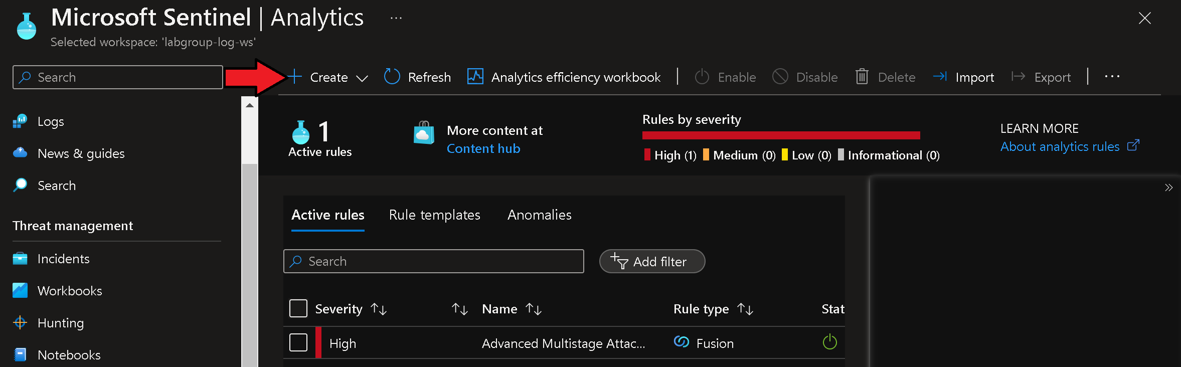 Sentinel Created Rules for Scheduled Query