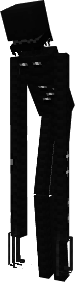 A tall black figure with eye paterns on its body