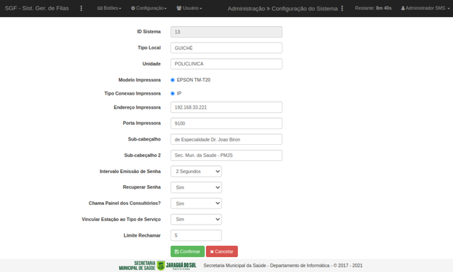 Painel Administrativo - Configurações Gerais