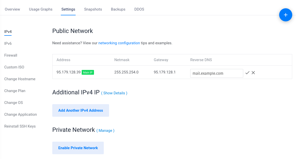 Reverse DNS IPv4