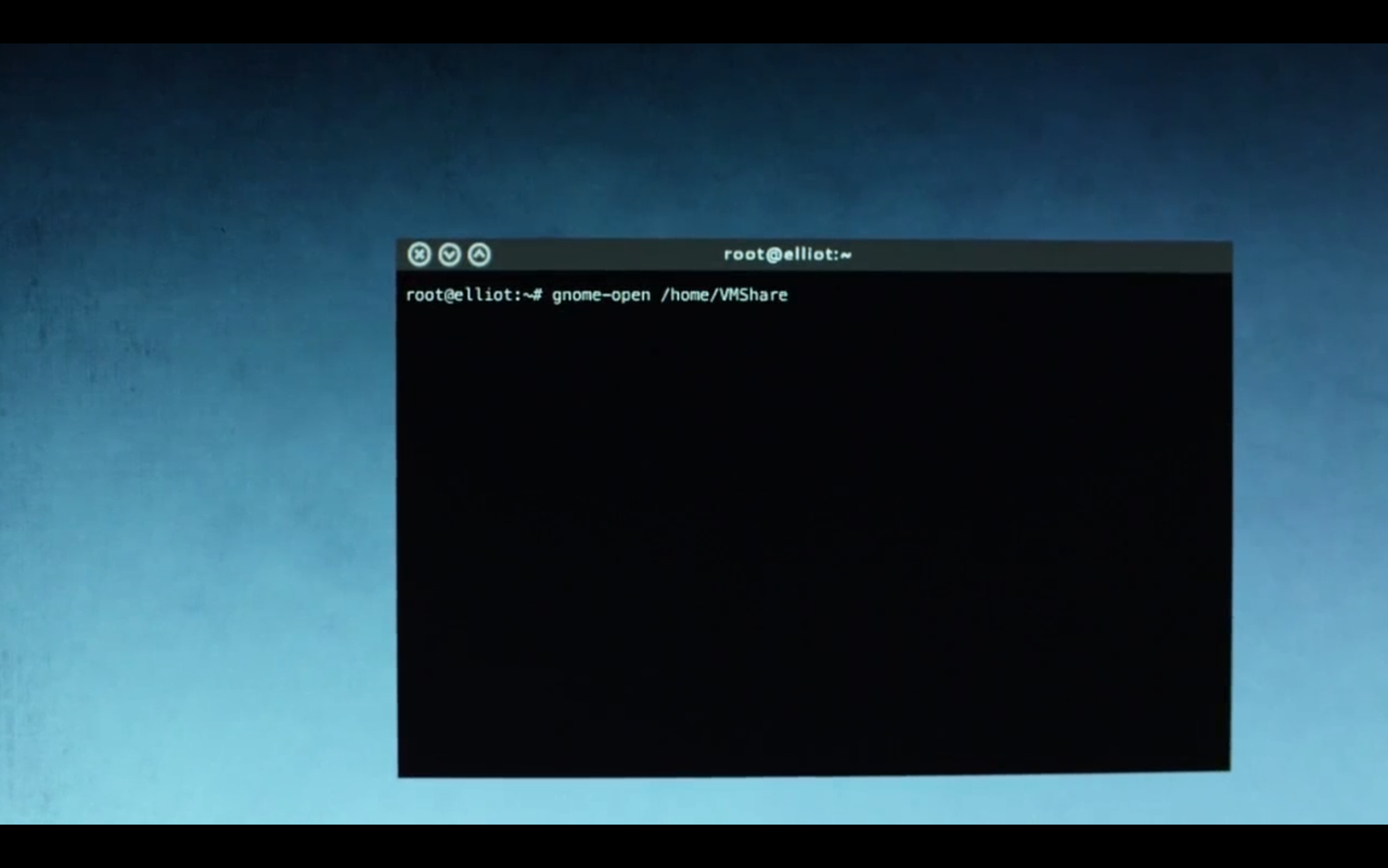 Screenshot of Elliot's terminal running gnome-open