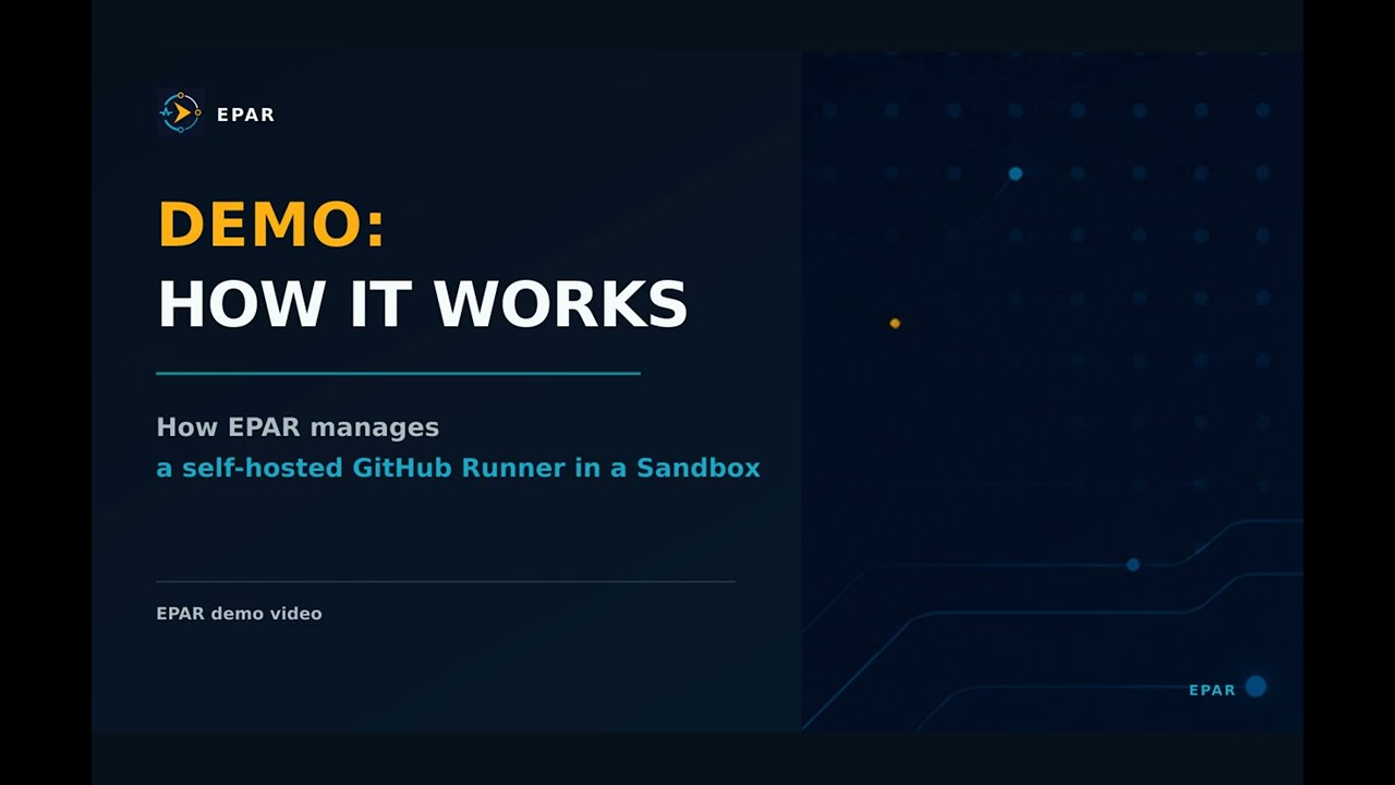 EPAR demo — disposable GitHub Actions runners with Docker Sandboxes