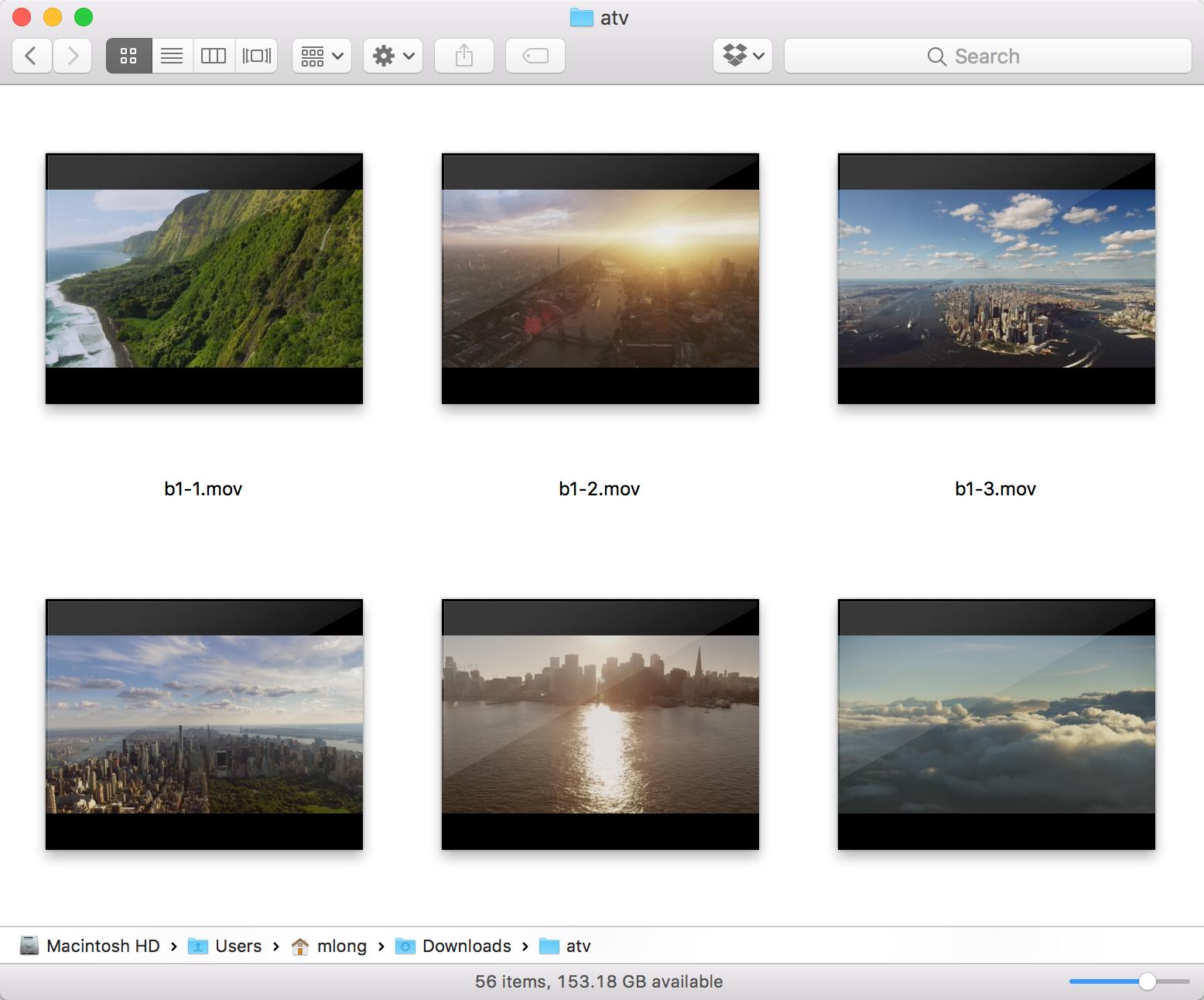 Videos in Finder