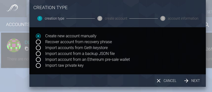 Parity Wallet Create New Account