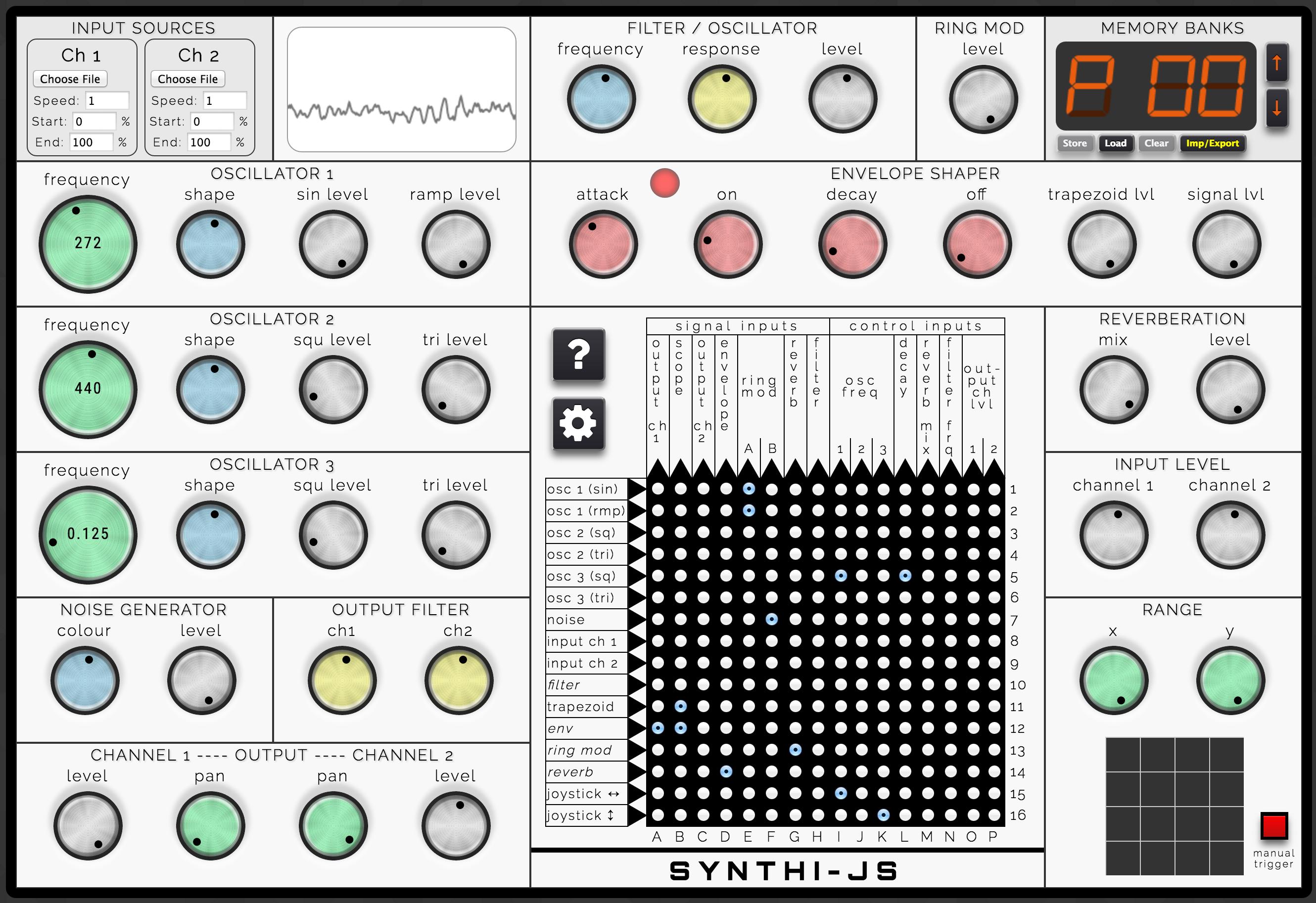 Screenshot of SYNTHI-JS