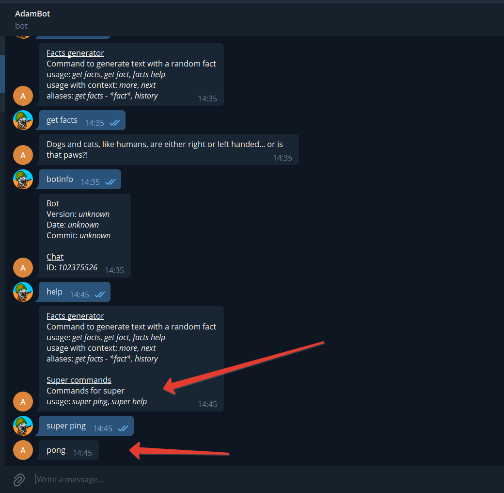 Restart application and check work in telegram