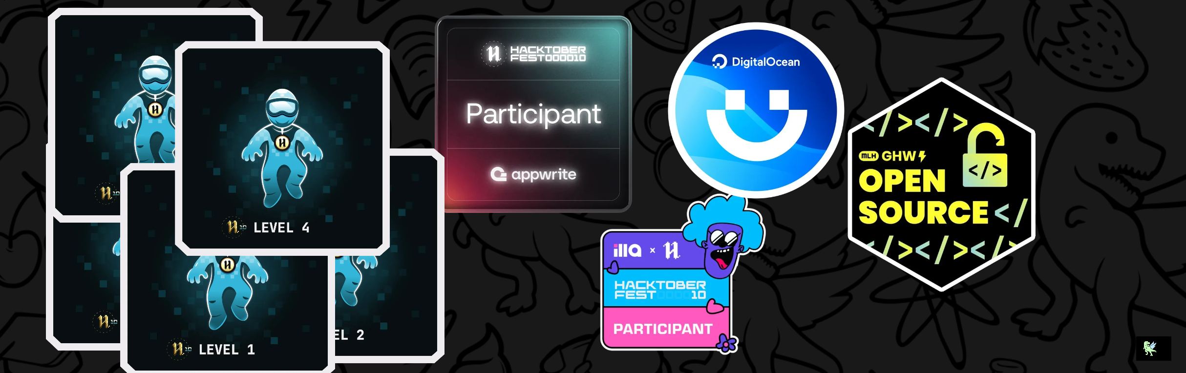 An image of @saadardati's Holopin badges, which is a link to view their full Holopin profile