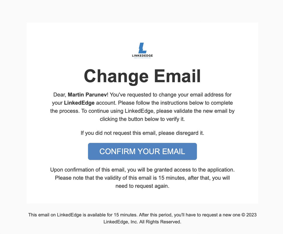 LinkedEdge Change your email pattern