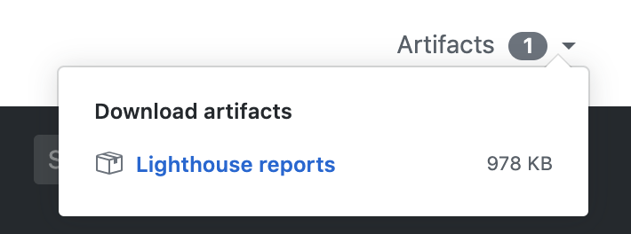 Lighthouse Check GitHub action save artifacts