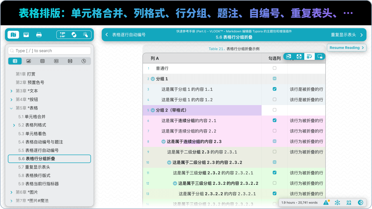 表格排版 plus：单元格合并、列格式、行分组、重复表头、自动编号…