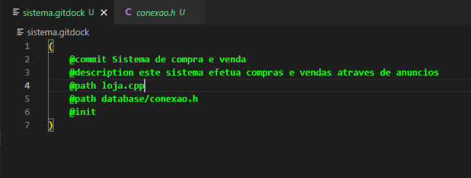 Inicialização com commit e description