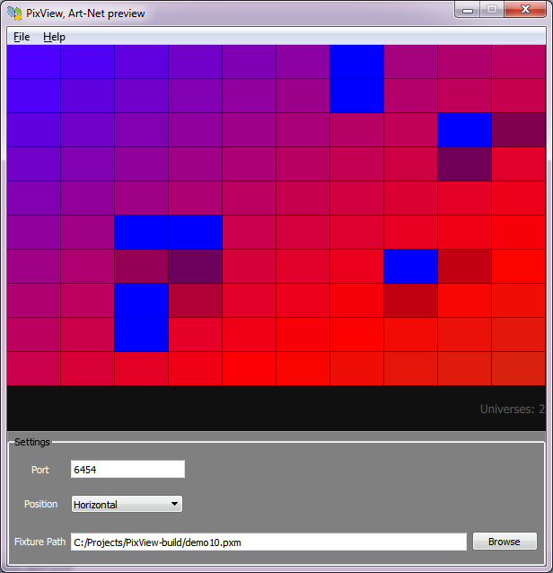 Pixout ArtNet Viewer demo