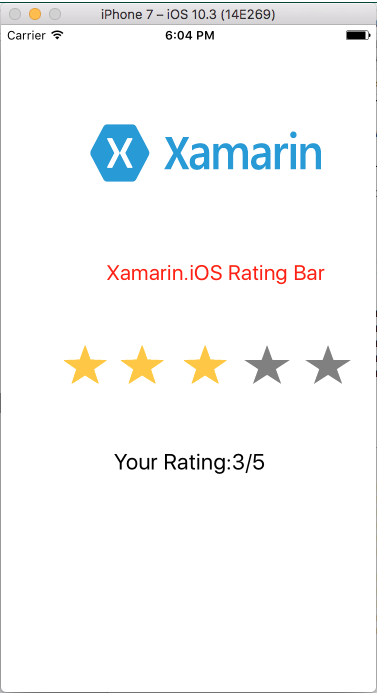 Rating Bar in Xamarin iOS