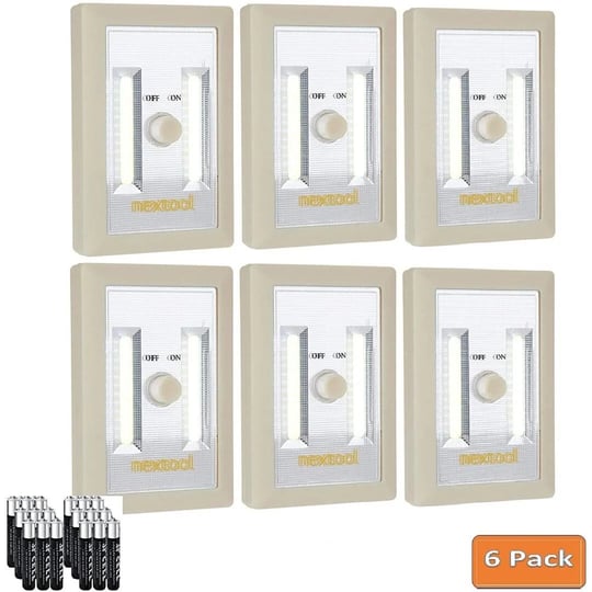 nextool-200-lumen-battery-operated-brightness-adjustable-led-cabinet-night-light-cream-6-pack-1
