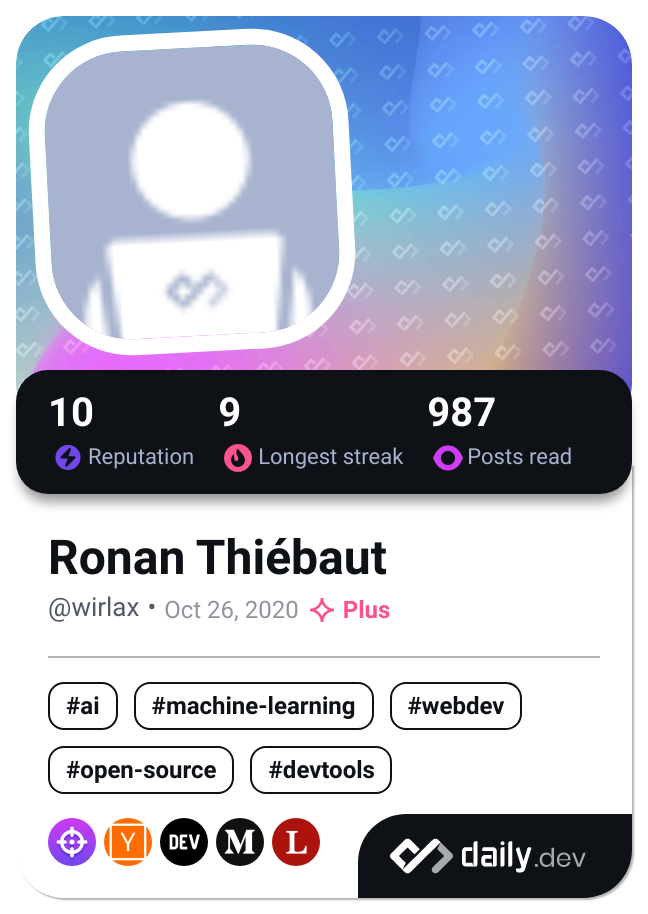 Ronan Thiébaut's Dev Card