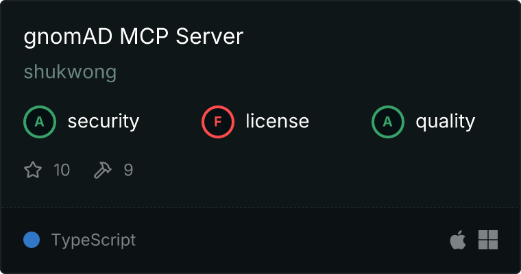 gnomAD Server MCP server