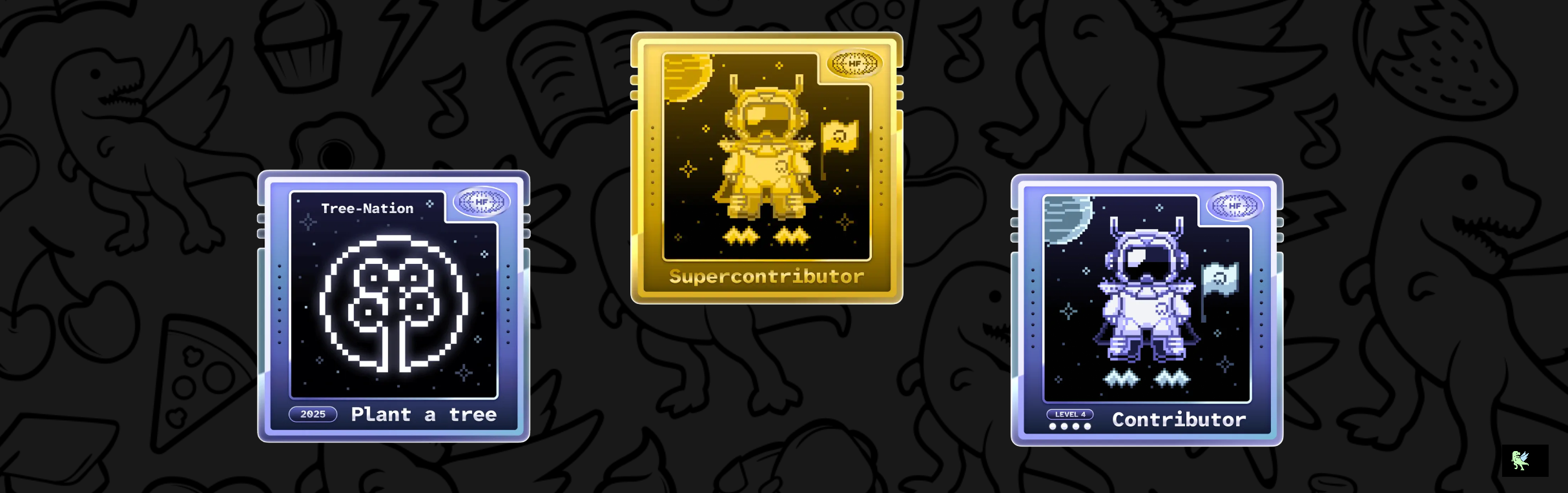 An image of @lionaq's Holopin badges, which is a link to view their full Holopin profile
