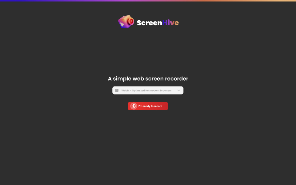 Screenshot of ScreenHive Splash Screen Dark Mode