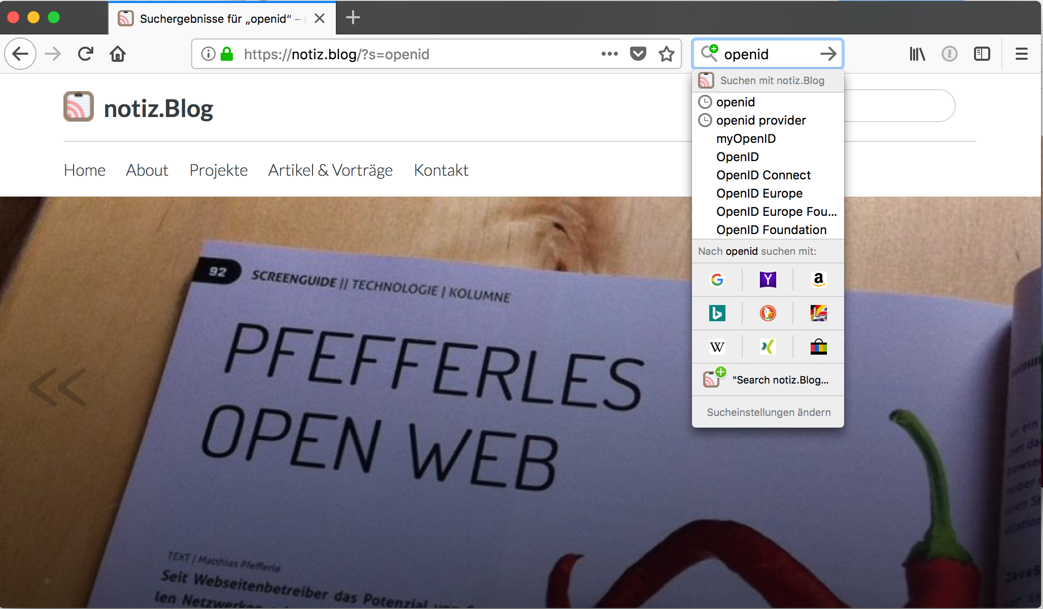 Firefox OpenSearch plugins