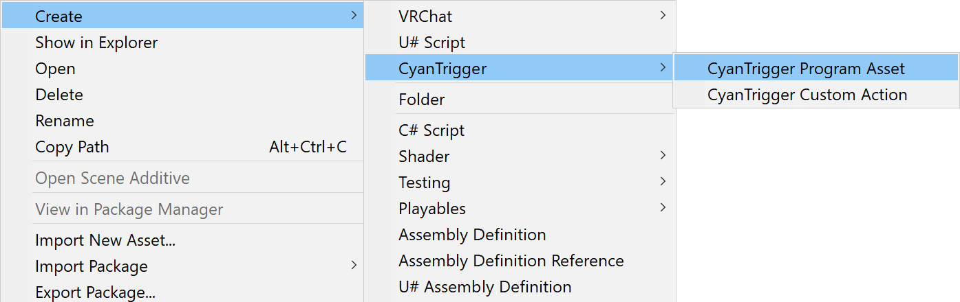 Create CyanTriggerProgram