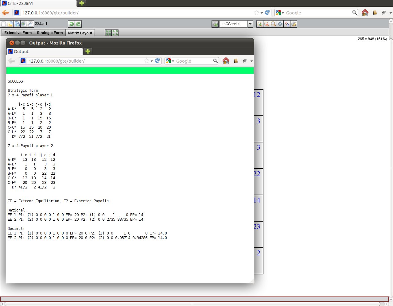 GTE equilibrium output