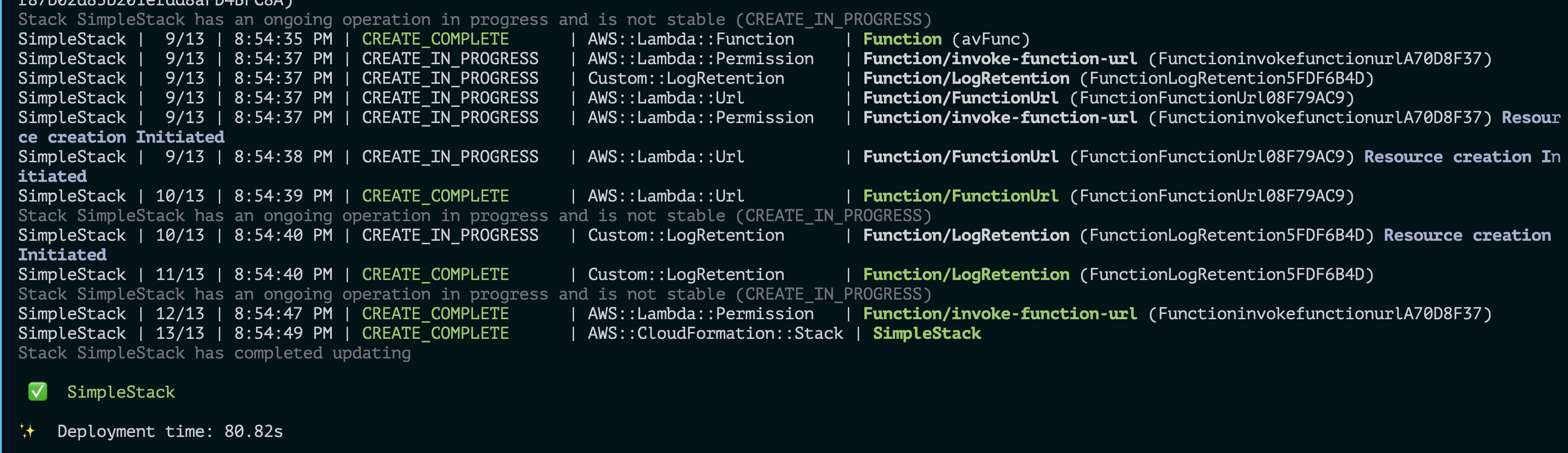 simple stack deployment