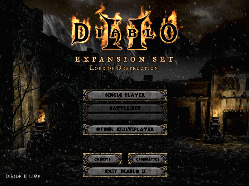 Diablo II Main Menu in OpenD2