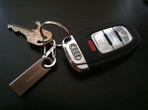 Keyring with USB flash drive