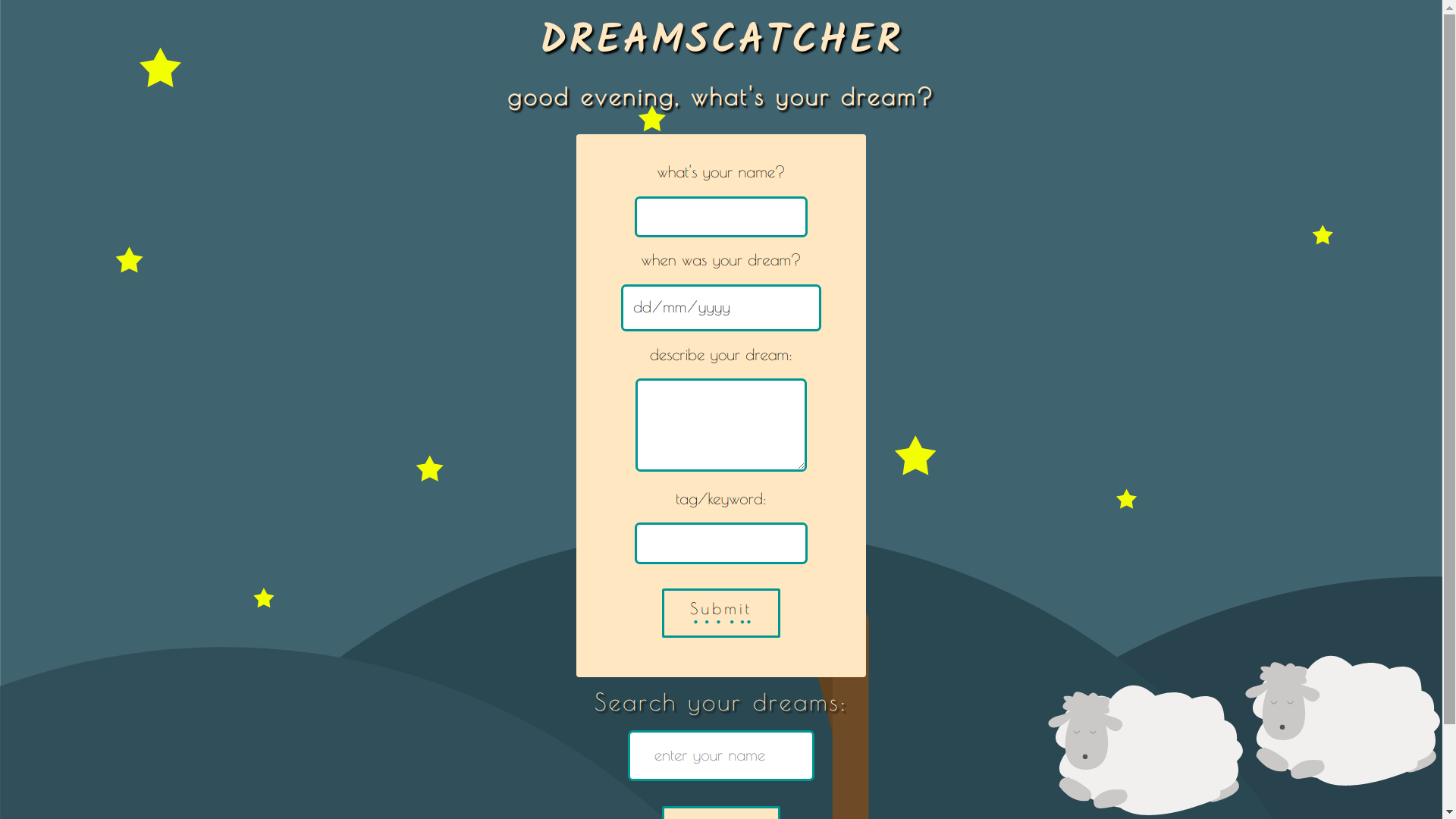 submit dream page