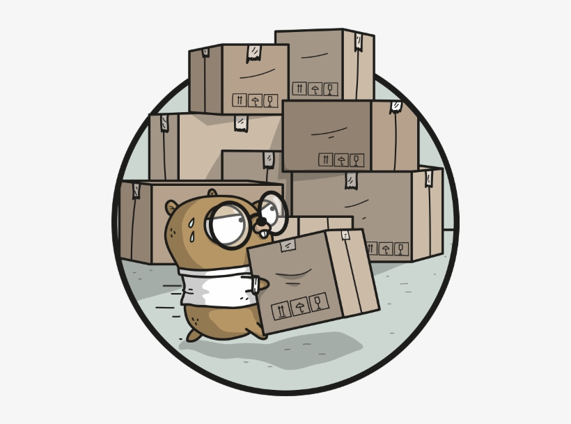 Gopher Working Hard To Move Packages/boxes - Golang Dep@pngkit.com