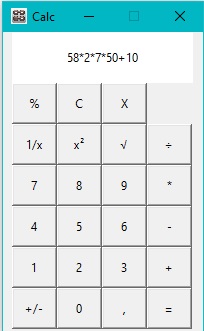 Calculadora com alguns numeros e operações