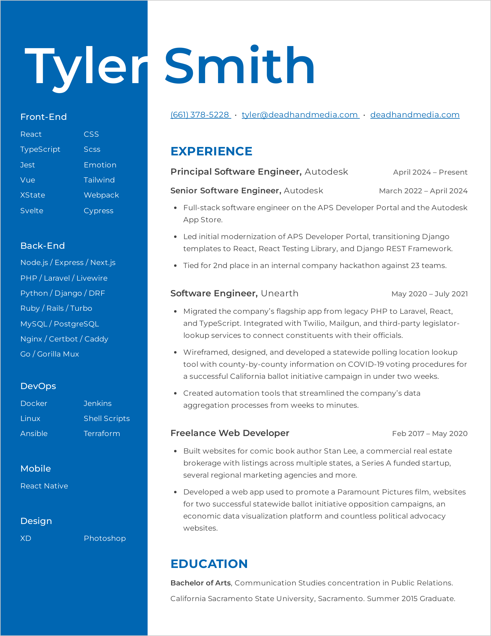 Tyler's resume