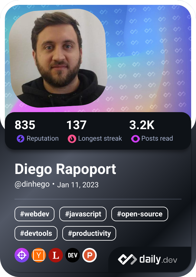 Diego Rapoport's Dev Card