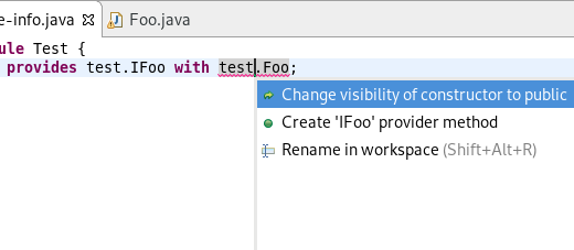 service provider change constructor visibility