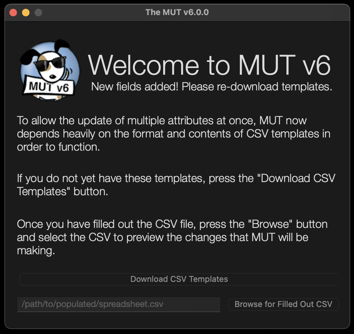 The MUT Main Screen