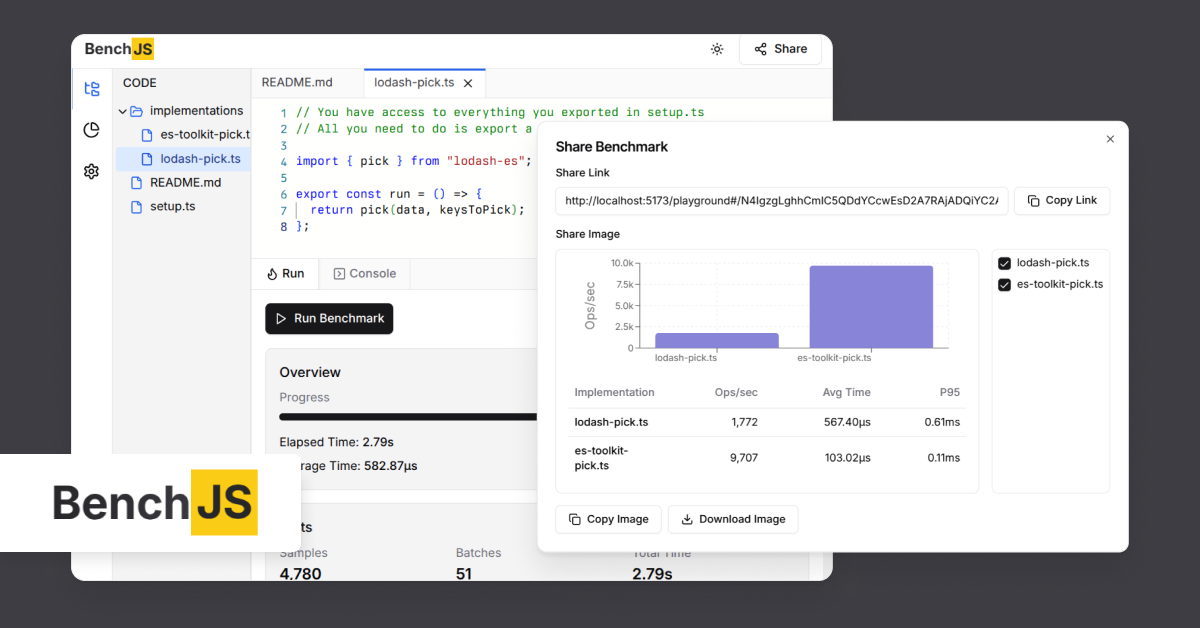 GitHub - 3rd/benchjs: Browser-based JavaScript benchmarking tool. · GitHub